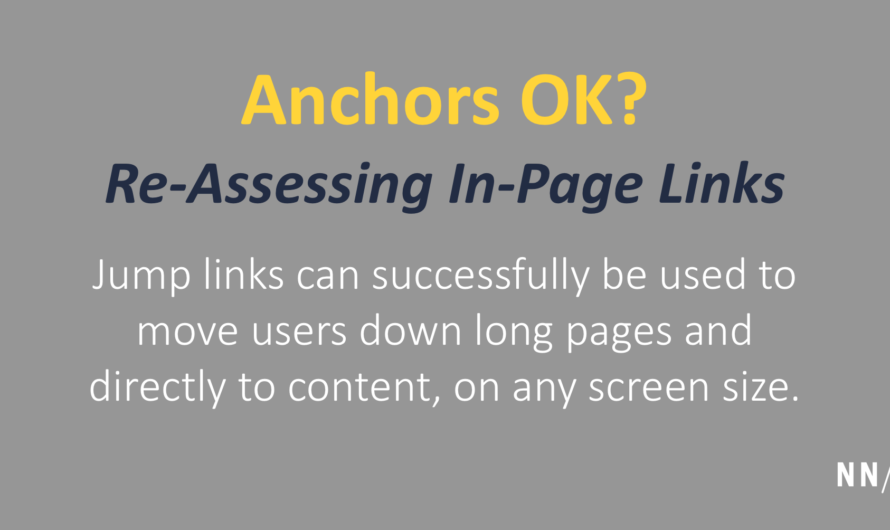 Rethinking In-Page Navigation: Are Anchor Links Still Effective?